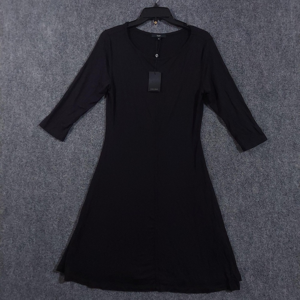 Tart Collections Dress‎ Womens Medium Black 3/4 Sleeve A-Line Stretch Knit LBD